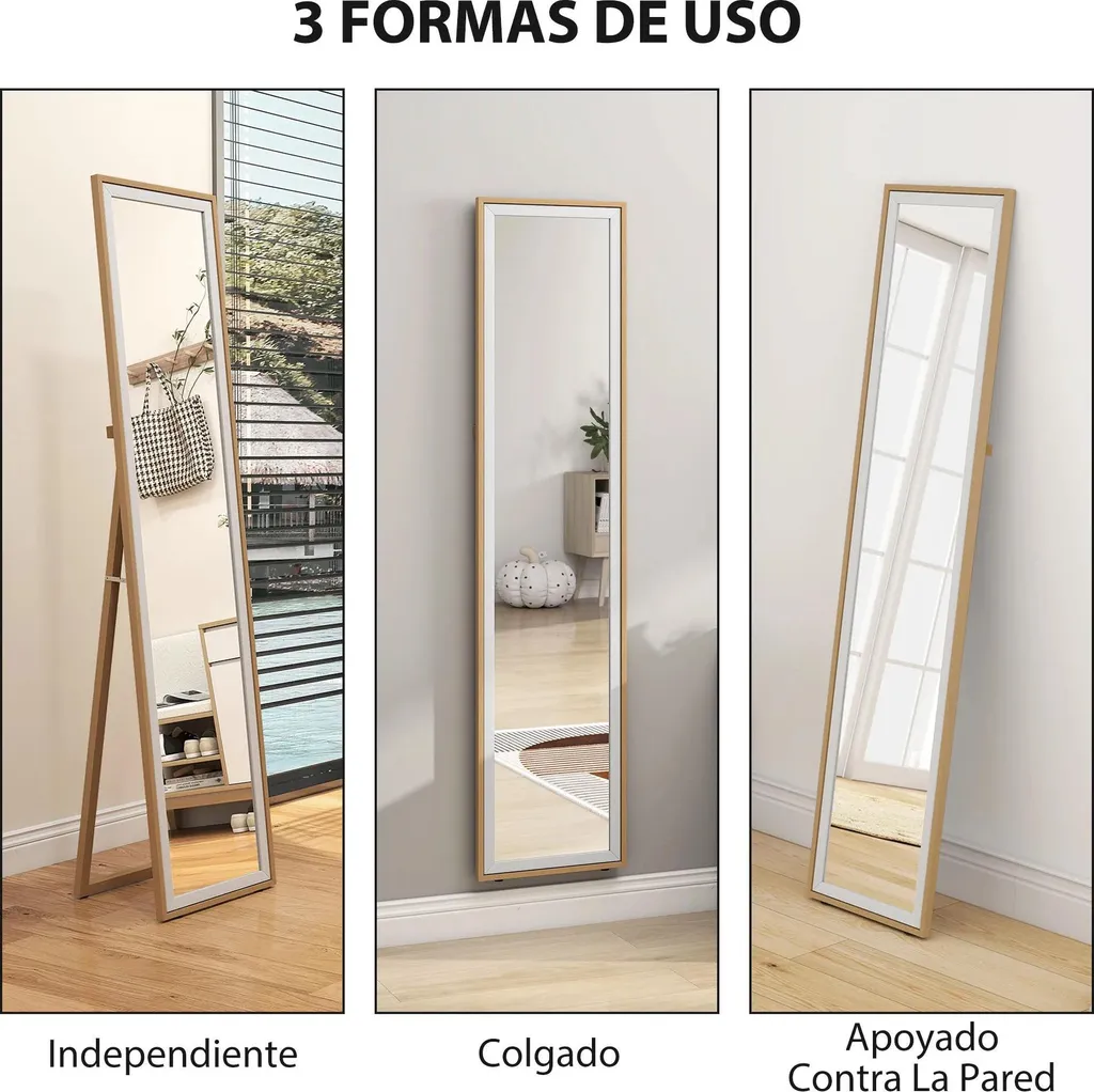 Miroir intégral pose libre idéal pour dressing et essayages de vêtements