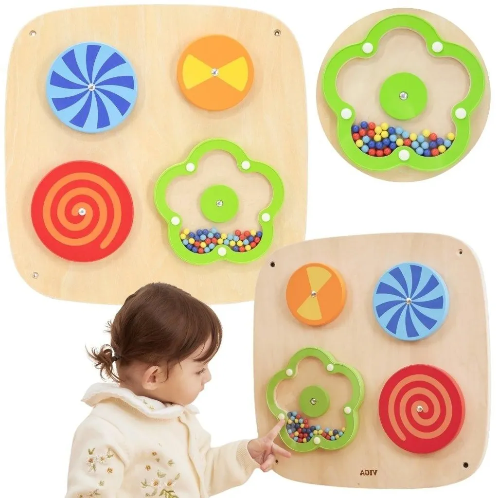 Jeu mural en bois Viga : labyrinthe à tourbillons pour motricité fine