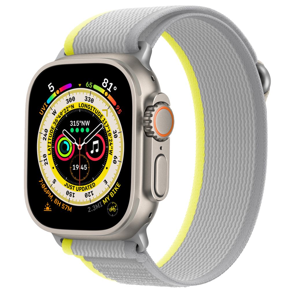 Trail tension Armband für Apple Watch Cubenest gelb/grau für die Größen 42/44/45/Ultra 49 mm