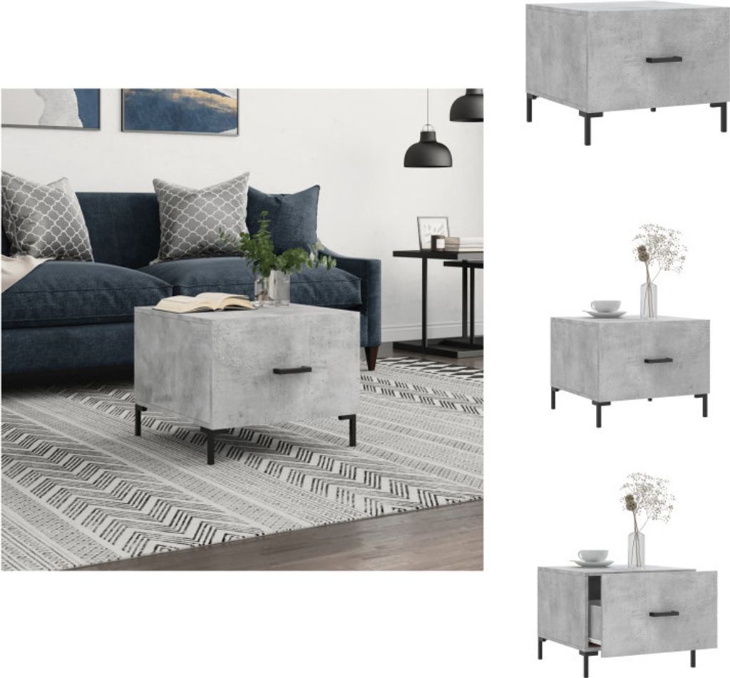vidaXL Couchtisch Betongrau 50x50x40 cm Holzwerkstoff - Couchtische