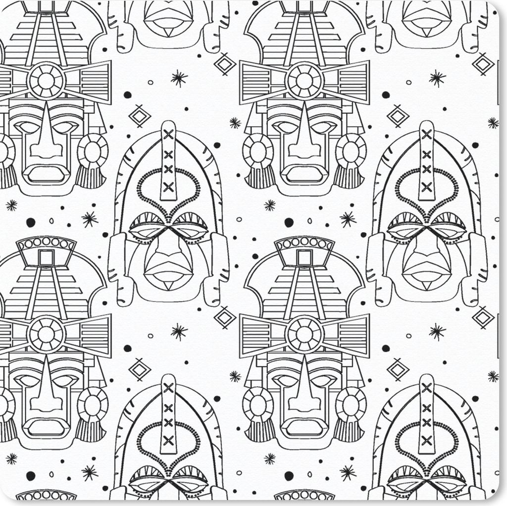 MuchoWow Mauspad Mousepad Inka - Rituale - Masken - Muster 20x20 cm - Mousepads - Maus Mat - Pad - Mausunterlage - Desk Mat - Bureauartikeln