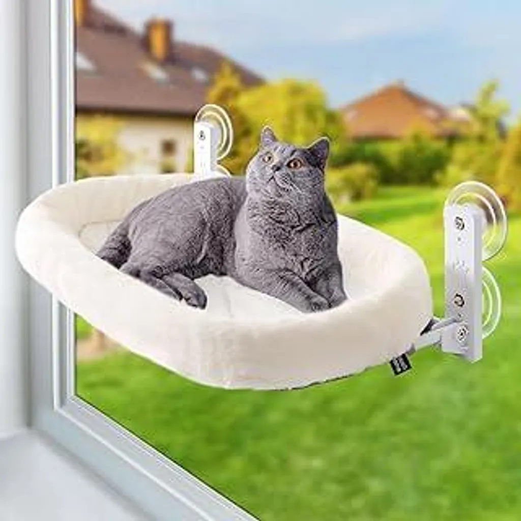GUUSII HOME Amaca da Finestra Gatto | Lettino Pieghevole Bianco M