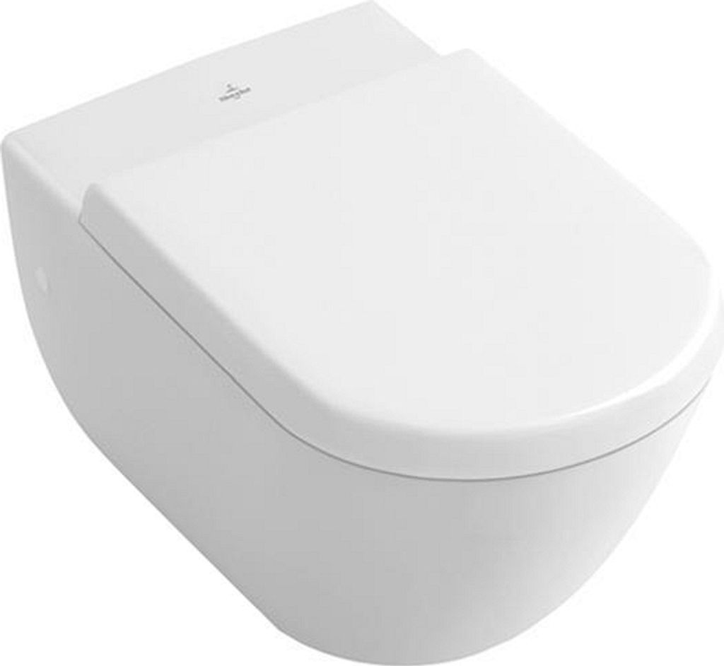 Villeroy & Boch Subway WC-Sitz past nur zu Subway 6600 mit QuickRelease und softclosing Scharniere verchromt weiß, 9M55S101