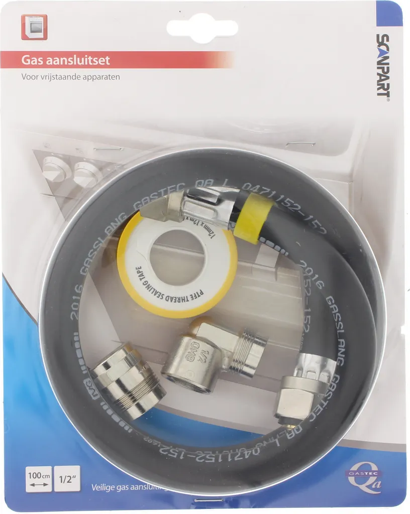 Kit raccordement gaz 1/2 Scanpart pour plaque de cuisson 1m