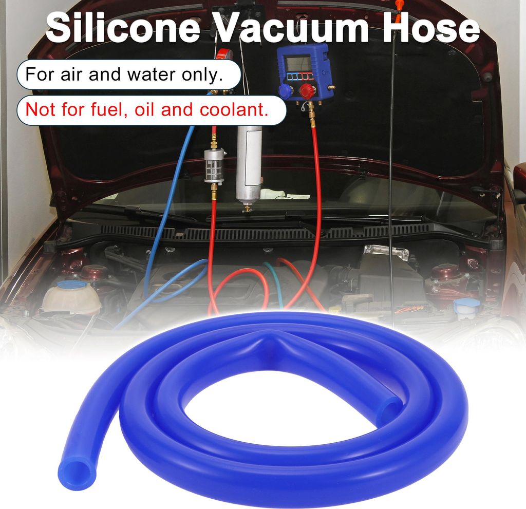 Silikon-Vakuumschlauch 130PSI Maximaldruck Hochtemperatur-Automobil-Vakuumschlauch Blau 1 Stück 5Ft 9/16" 14mm ID 3mm Dicke