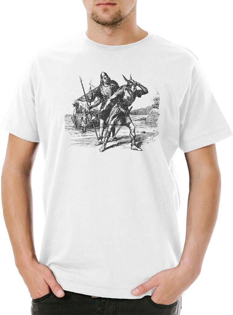Urban Backwoods Norsemen I, Herren T-Shirt, Farbe: Weiß, Produktbild 