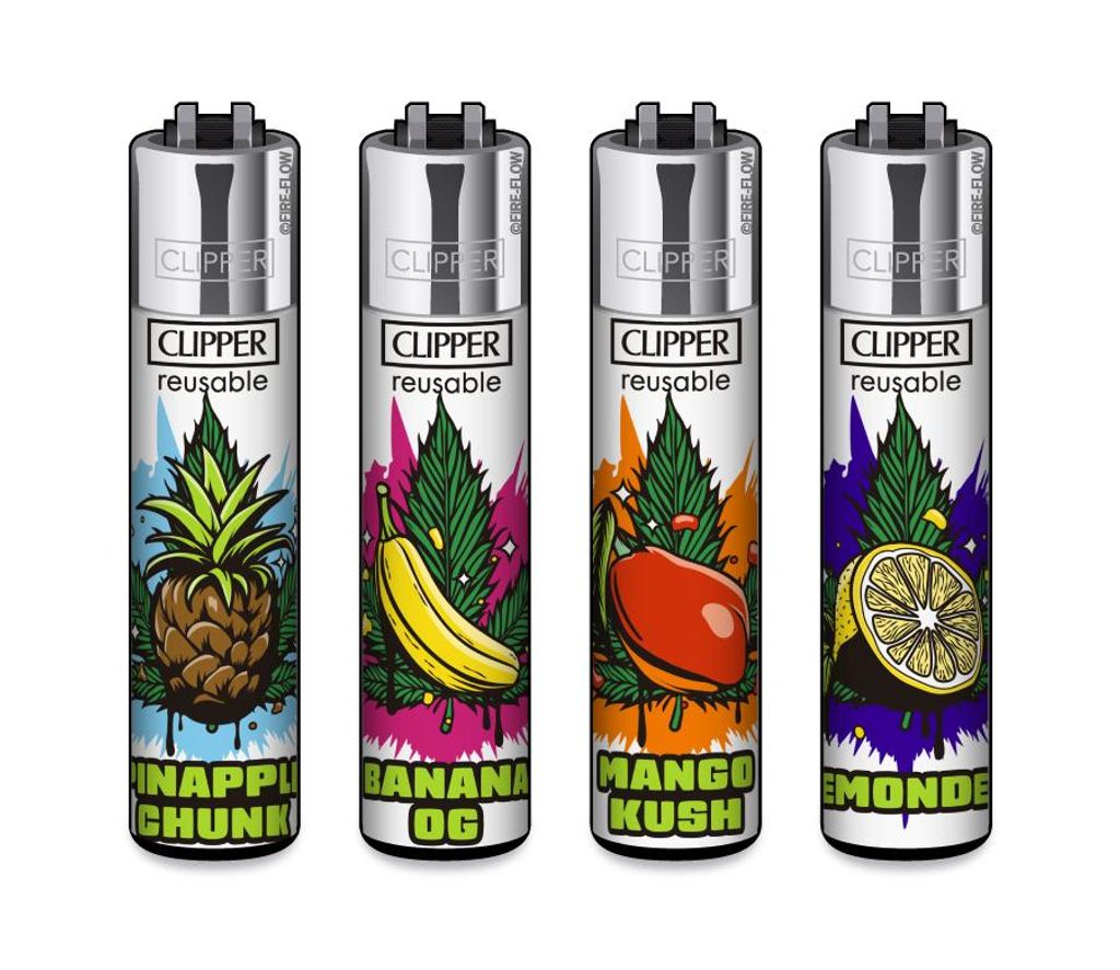 Clipper Feuerzeug 4er Set Fruit Strains