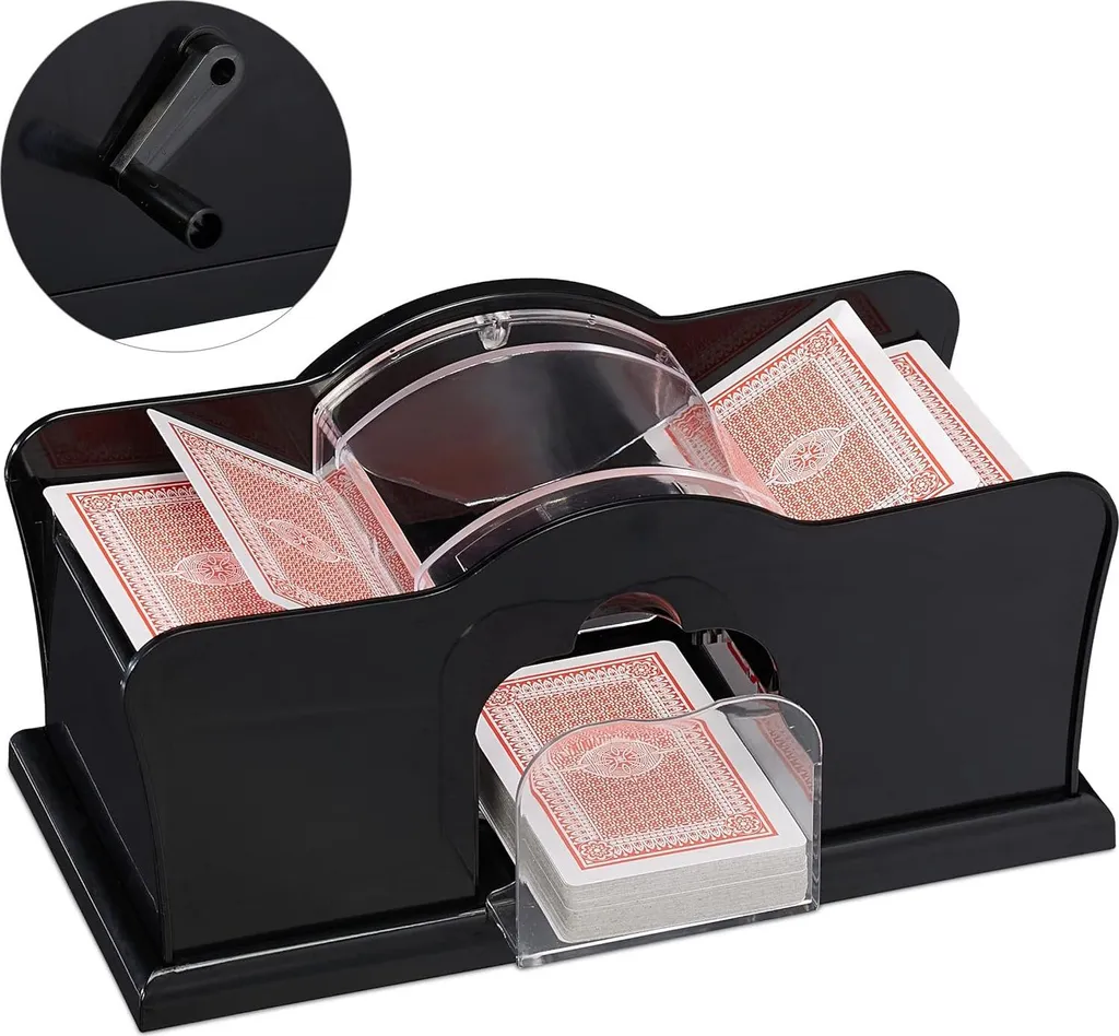 Mélangeur manuel de cartes pour 2 jeux - Shuffler noir jusqu'à 91 mm