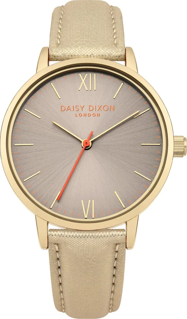 Montre Daisy Dixon Billie DD007GG - Bracelet Cuir Gris et Cadran Doré Rose