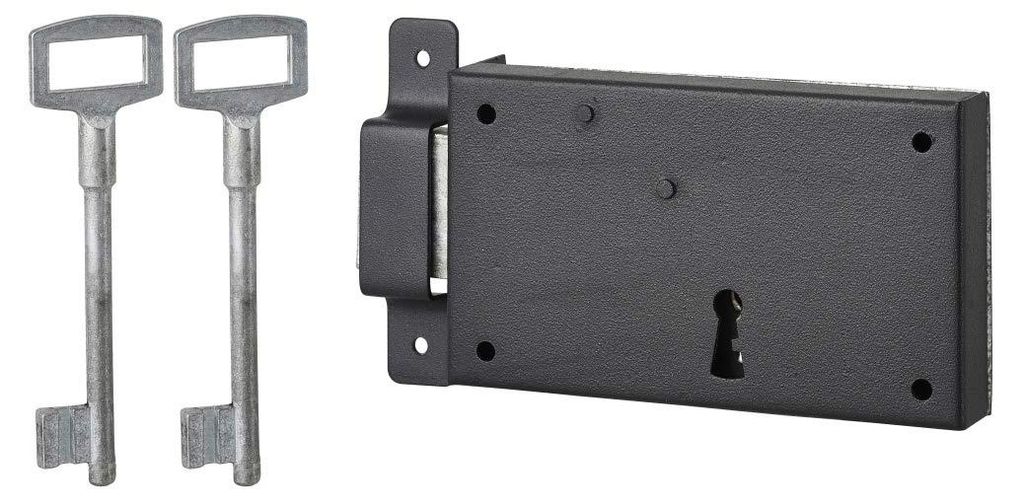 Serrure horizontale en applique à clé pour porte de cave, Image du produit 
