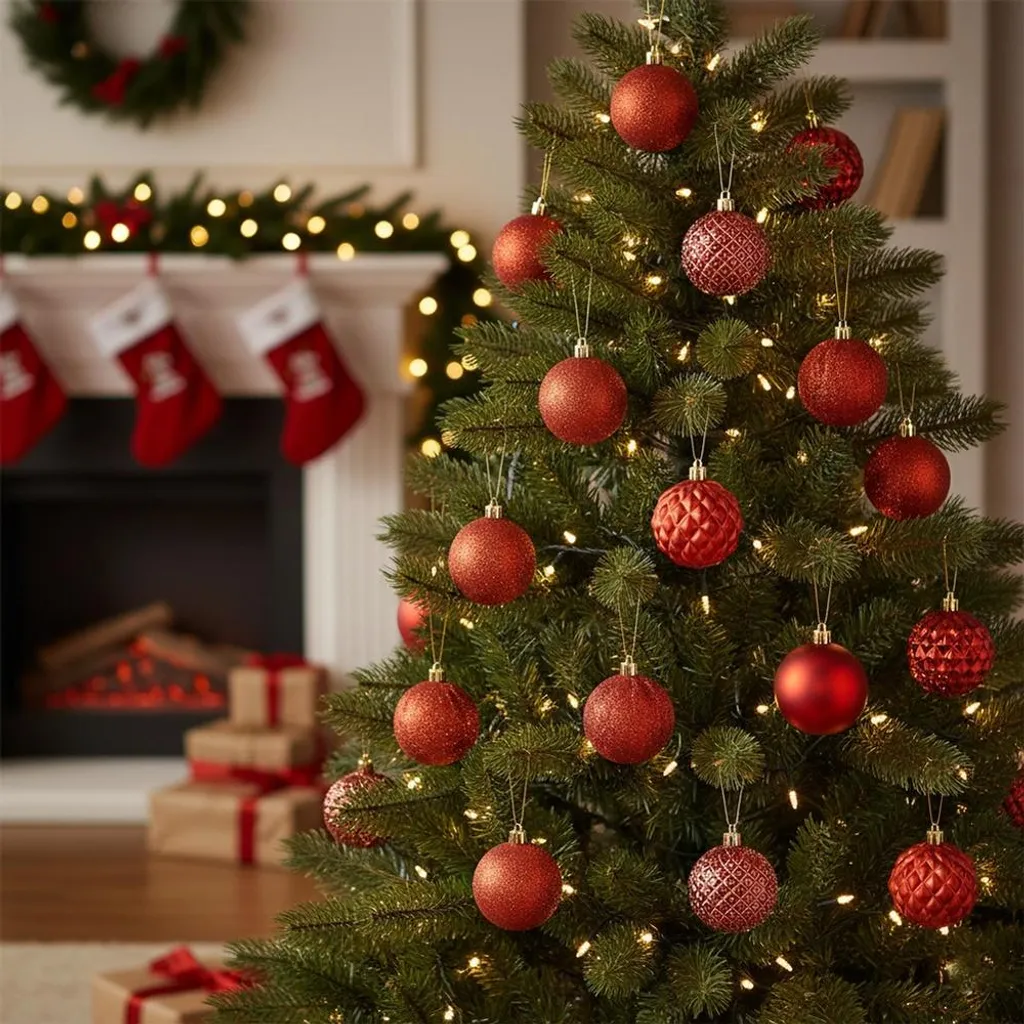 Lot de 35 boules de Noël 6 cm incassables pour décoration de fête - 24