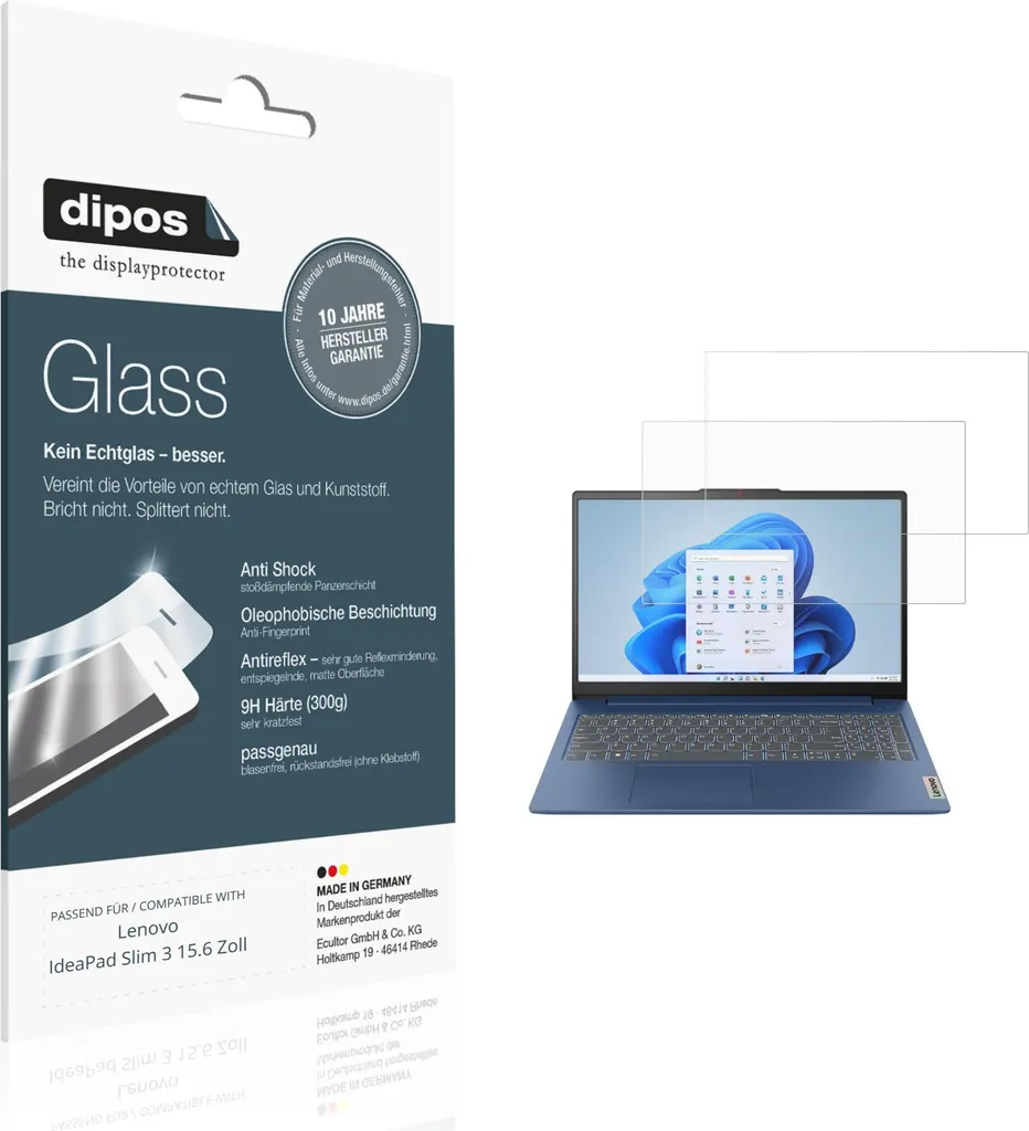 Protezione Vetro Flessibile 9H Lenovo IdeaPad Slim 3 15.6 Opaco 2 pz