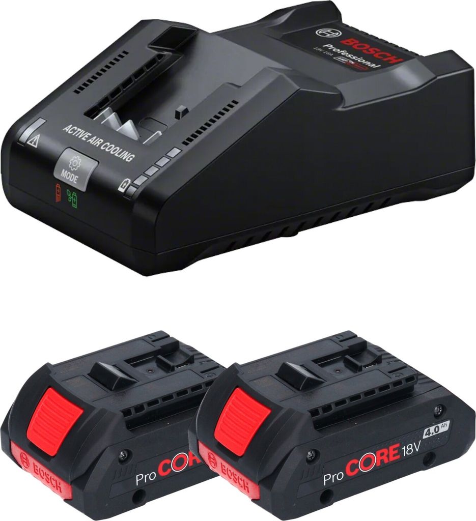 Bosch Starter Set 2x ProCORE 18 V 4,0 Ah Professional Li-Ion Akkupack ( 2x 1600A016GB ) + GAL 18V-160 Professional Ladegerät ( 1600A02T5G )
