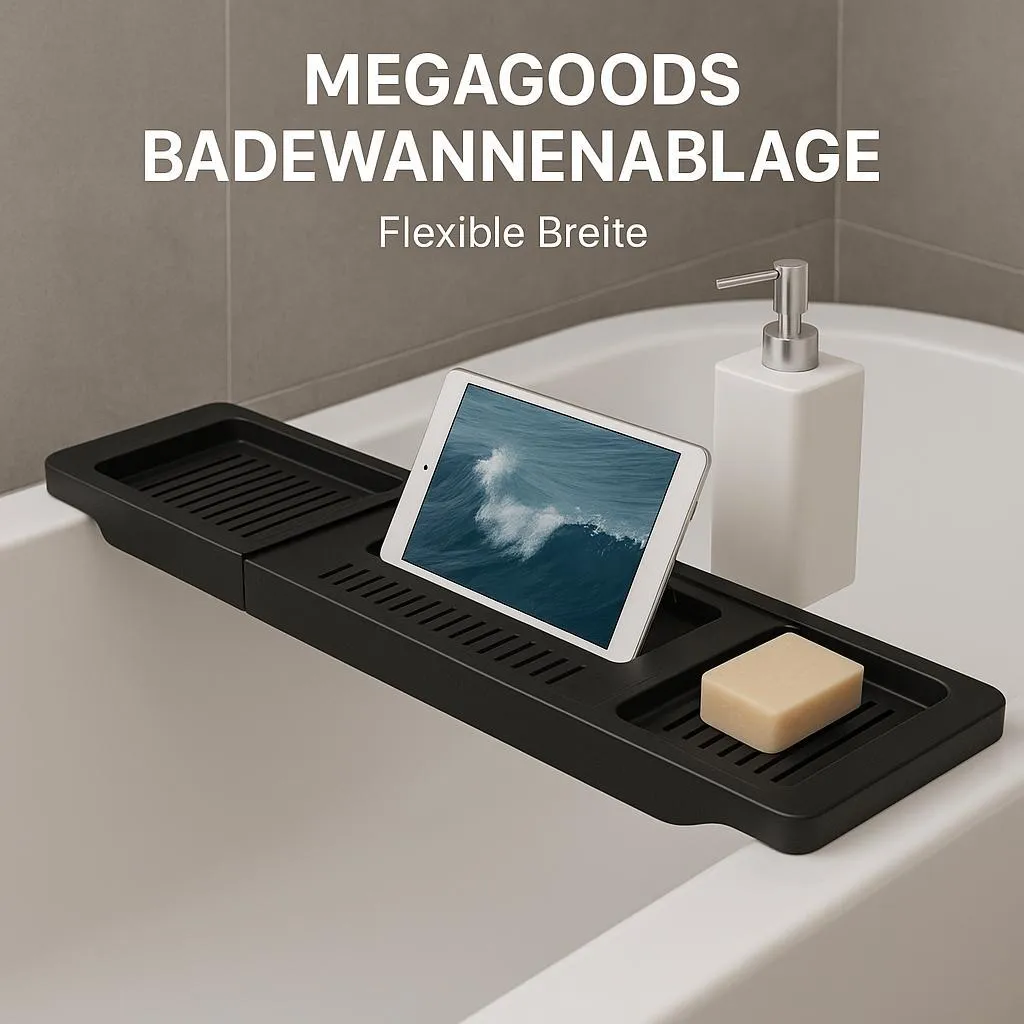 Pont de baignoire extensible en bois avec support tablette et lecture
