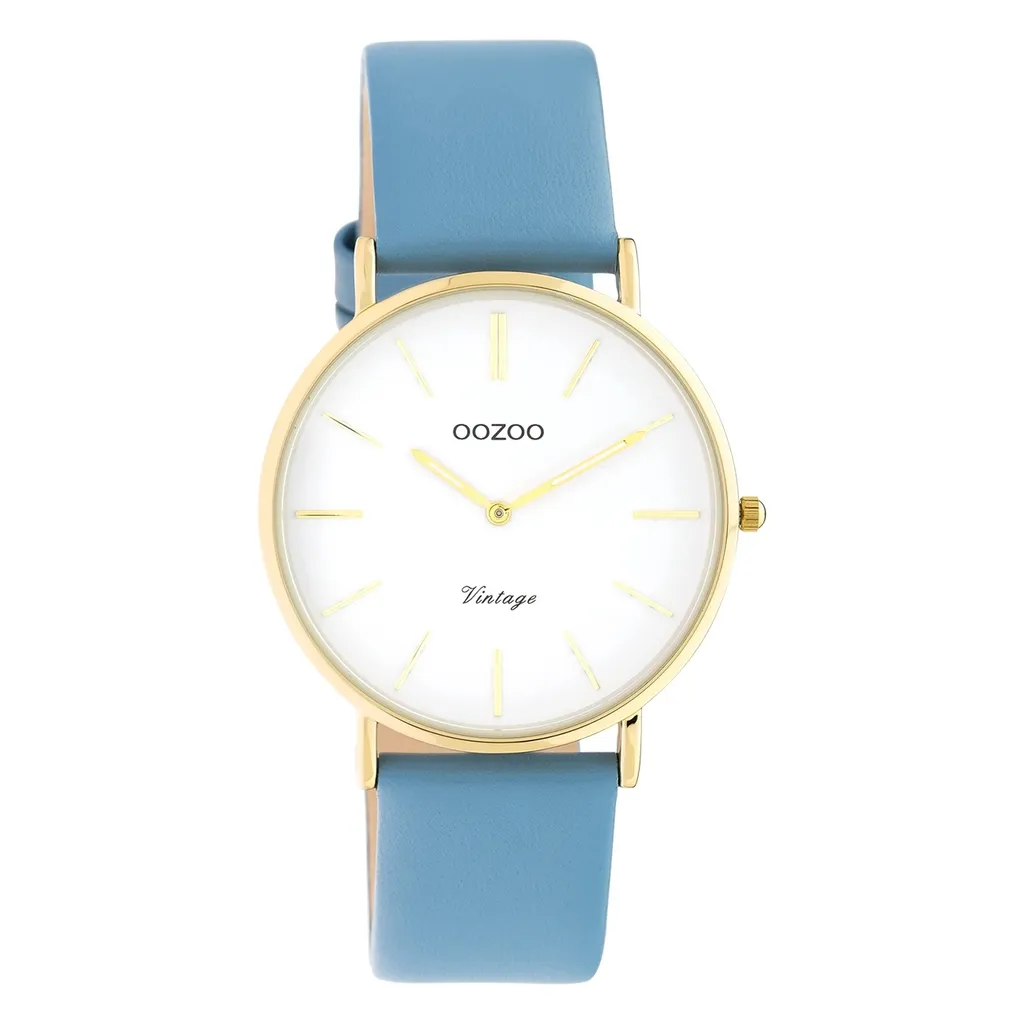 Oozoo Orologio da polso in pelle blu baby C20225 Serie Vintage Donna Orologio analogico al quarzo UOC20225