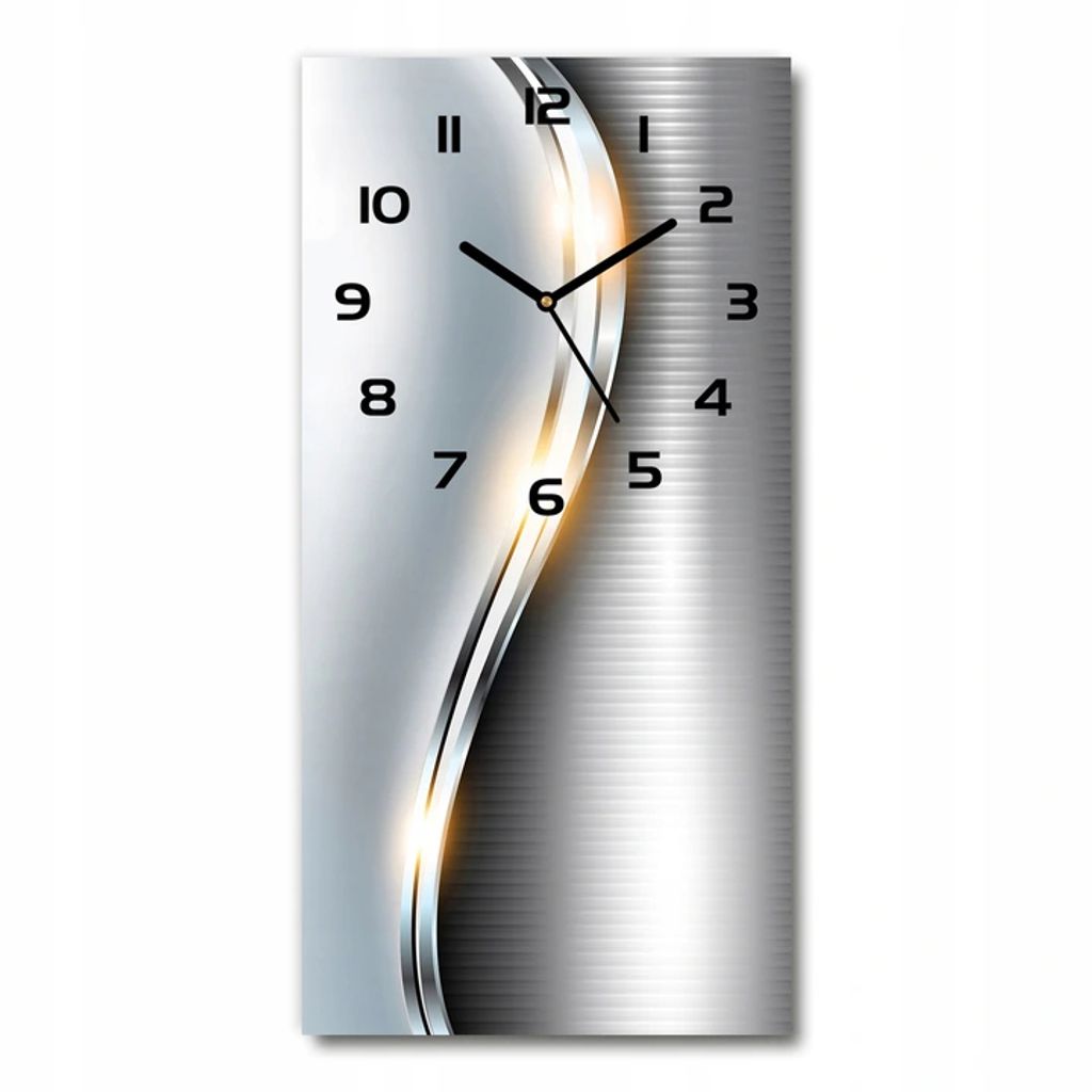 Dekorative Glasuhr mit geräuschlosem Mechanismus - Metall abstrakt 30x60