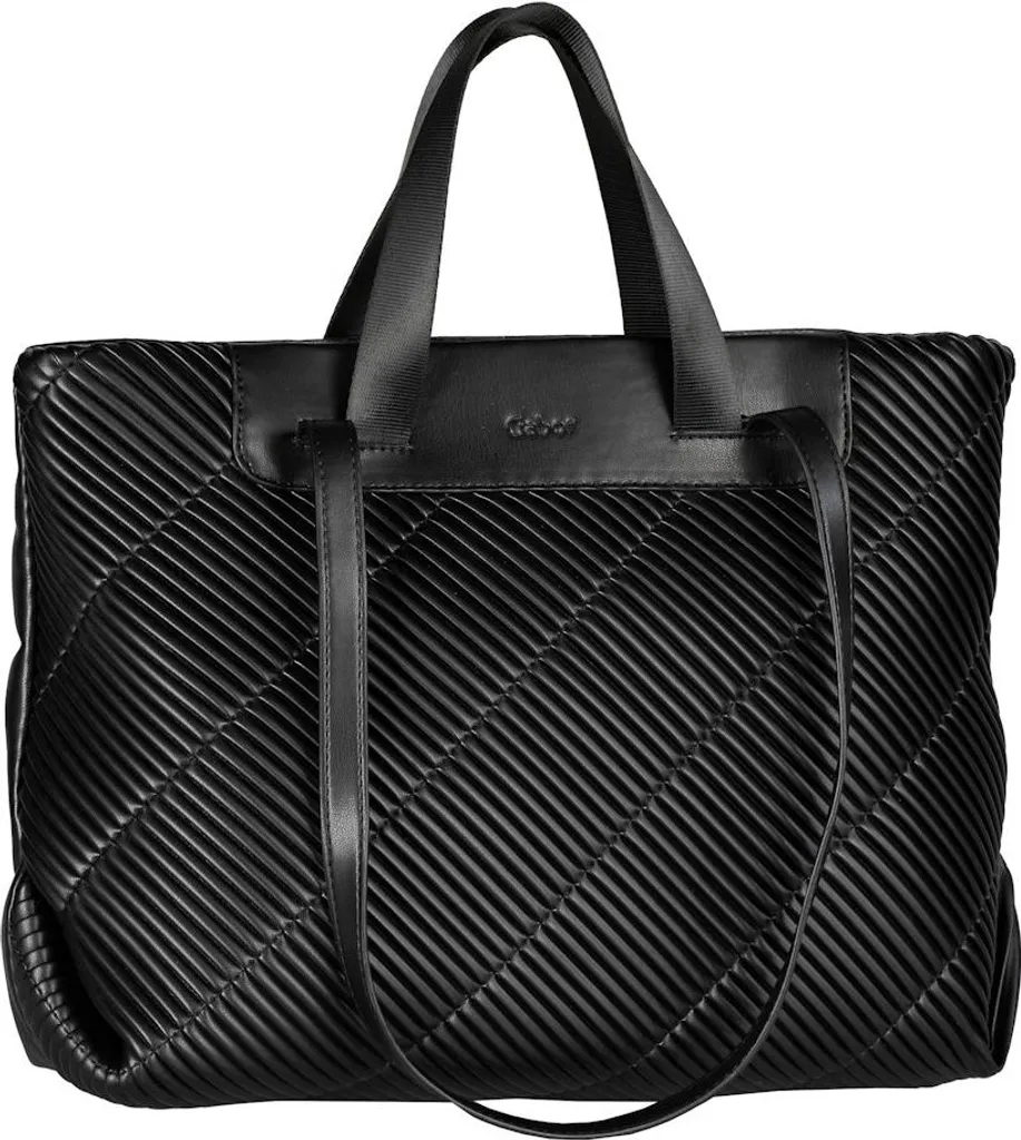 Sac Shopping Gabor Finley Noir - Grand Sac Cabas avec Fermeture Zip