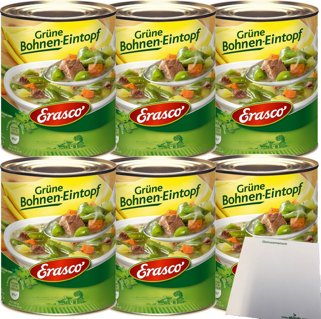 Erasco grüne Bohnen Eintopf 6er Pack (6x800g Dose) + usy Produktbild 