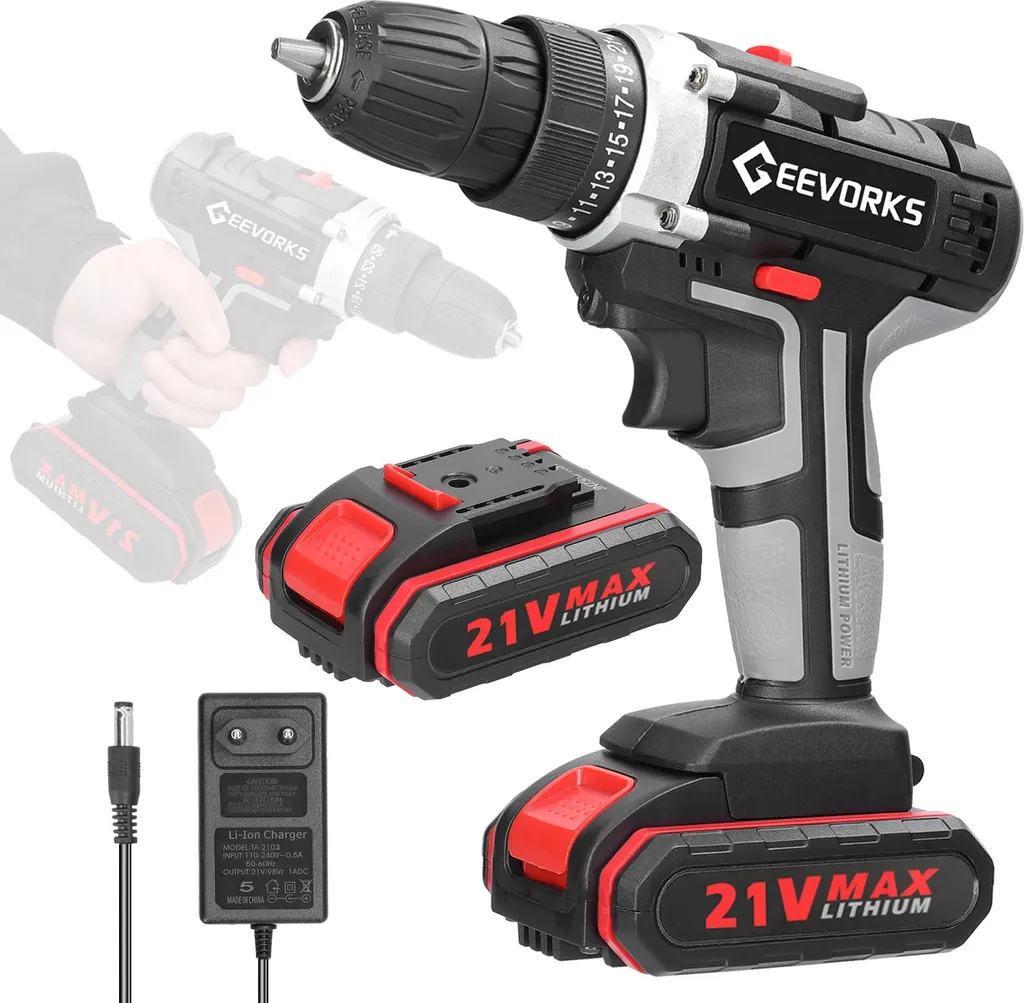 Perceuse visseuse dévisseuse multifonction avec deux batteries lithium 18V - 2
