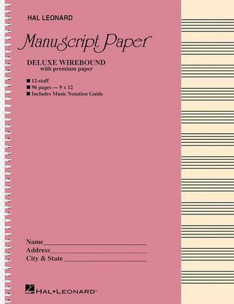 Deluxe Wirebound Premium Manuscript Paper (Pink Cover)