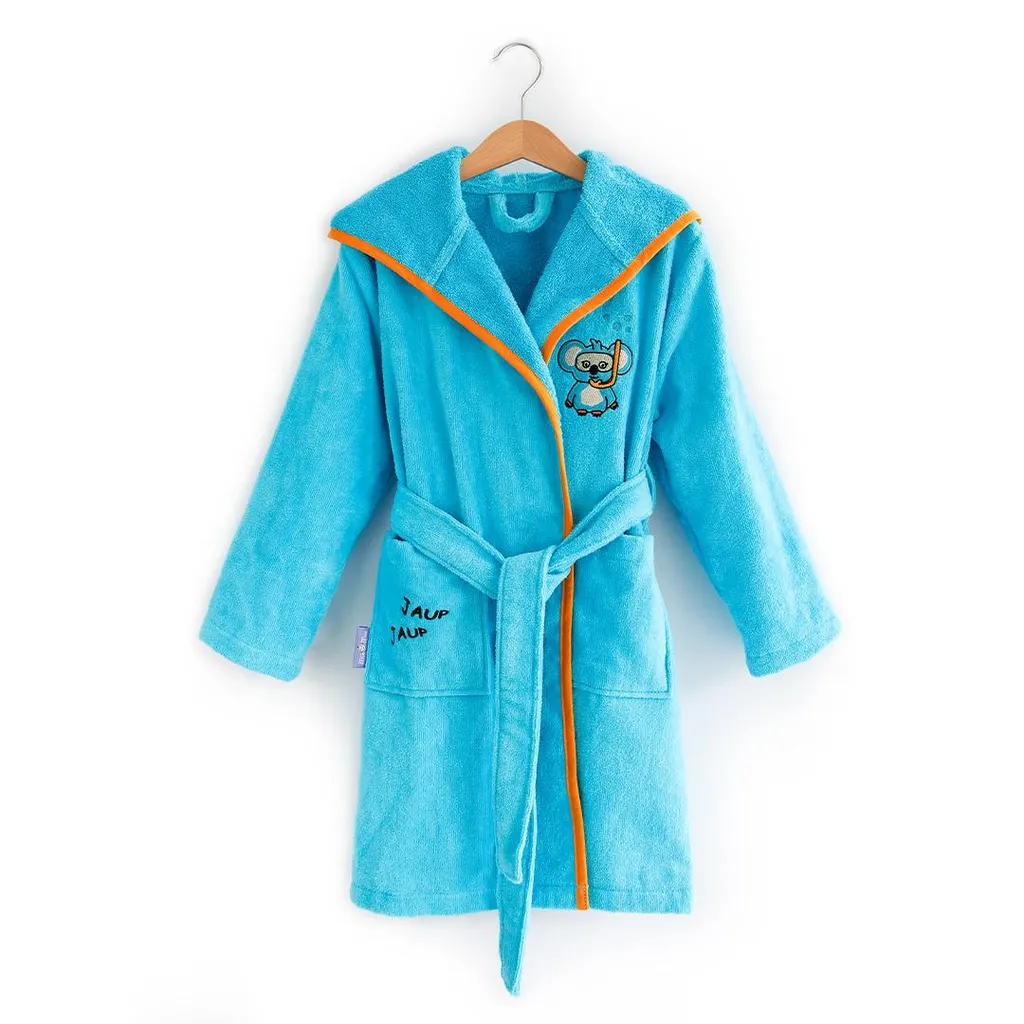 Milk&Moo Cool Coala Accappatoio Bambino 100% Cotone Oeko-Tex Turchese