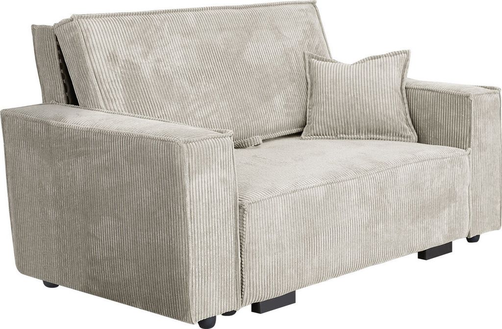 MIRJAN24 Schlafsofa Viva Star II, 2 Sitzer Polstersofa inkl. Kissen, mit Bettkasten und Schlaffunktion, Stilvoll Couch (Farbe: Poso 100)