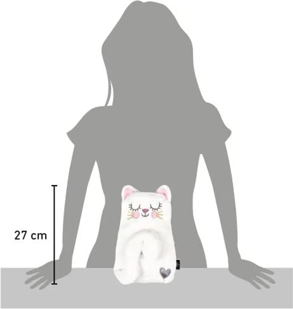 Bouillotte eau chaude 700ml avec housse douce chat blanc - Modèle C12 - 3