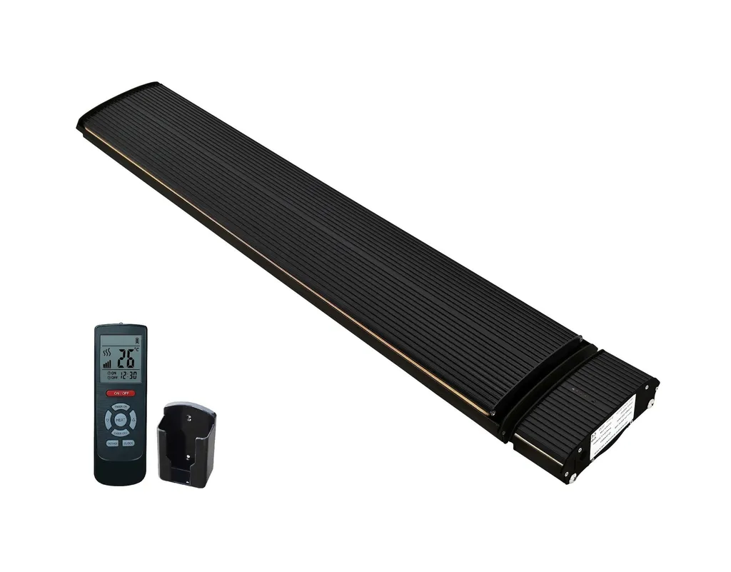 Chauffage d'appoint extérieur infrarouge noir 2400W pour pergola