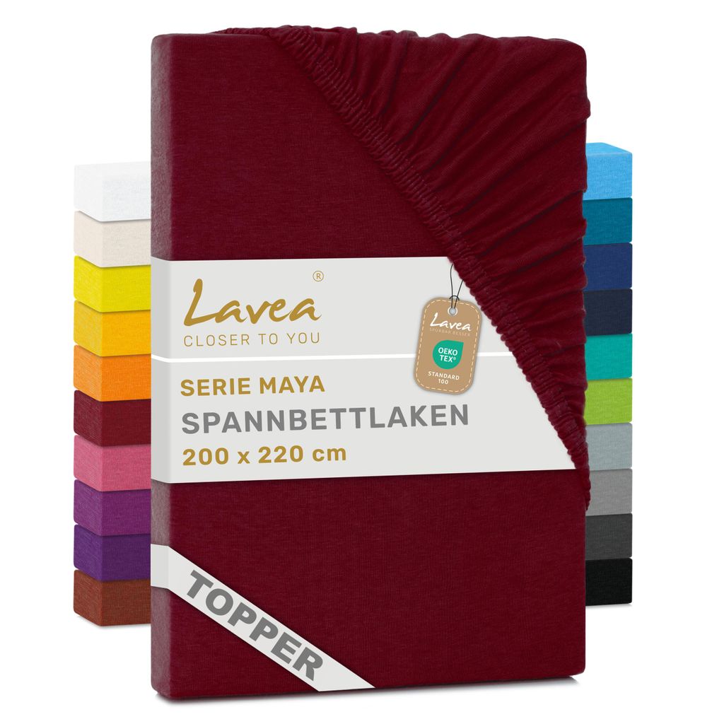 Lavea® Topper Spannbettlaken 200x220 cm, Maya 100% Jersey Produktbild 