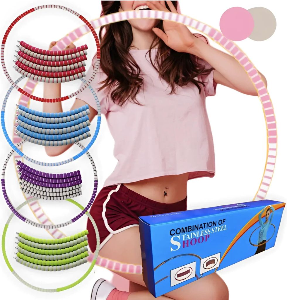 Hula Hoop Edelstahl-Reifen, vollständig befüllbar, weiche rutschfeste Schaumstoff-Ummantelung