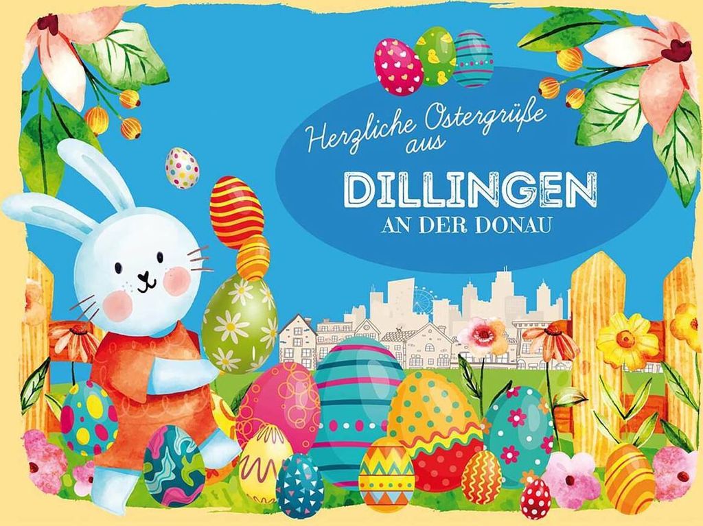 vianmo Holzschild 30x40 cm Ostern Ostergrüße DILLINGEN AN DER DONAU
