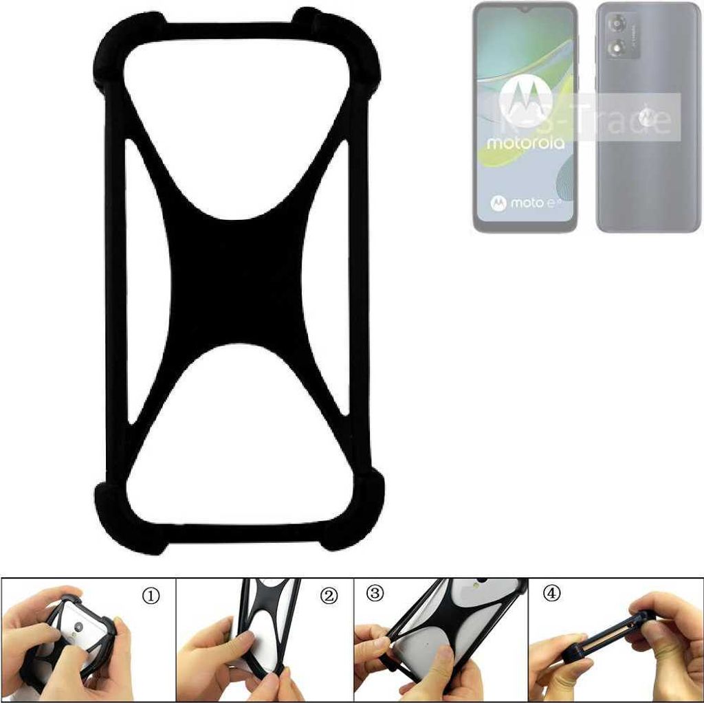 K-S-Trade Handy-Hülle Schutz-Hülle kompatibel mit Motorola Moto E13 Silikon Bumper TPU Softcase Smartphone Stoßschutz, schwarz