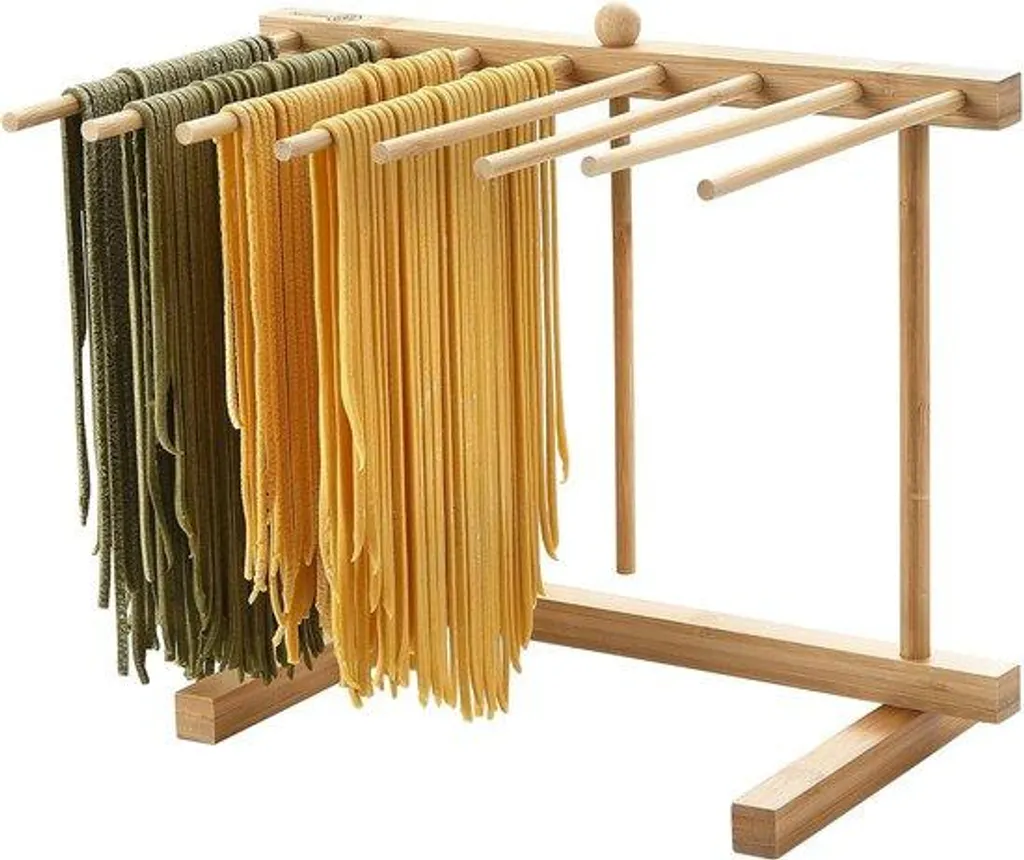 Sèche-pâtes pliable en bois de bambou pour spaghettis et fettuccine