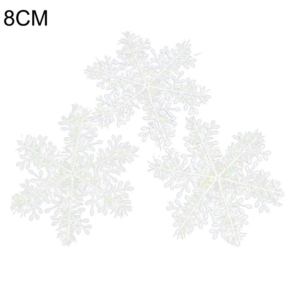 3pcs 8/11/15/18/13/23 cm Weihnachtsbaum Schneeflocken -Oramentfarts Fenster Weihnachtsdekoration-Größen:8cm