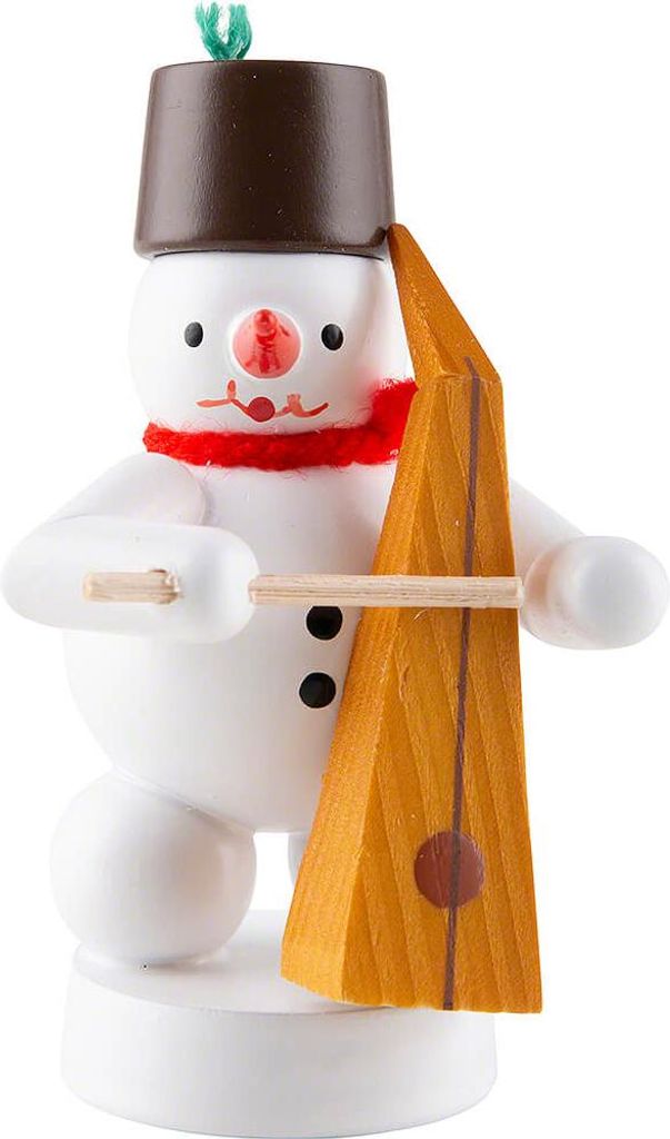 Schneemann Musikant mit Trumscheit (8cm) von Zenker Volkskunst