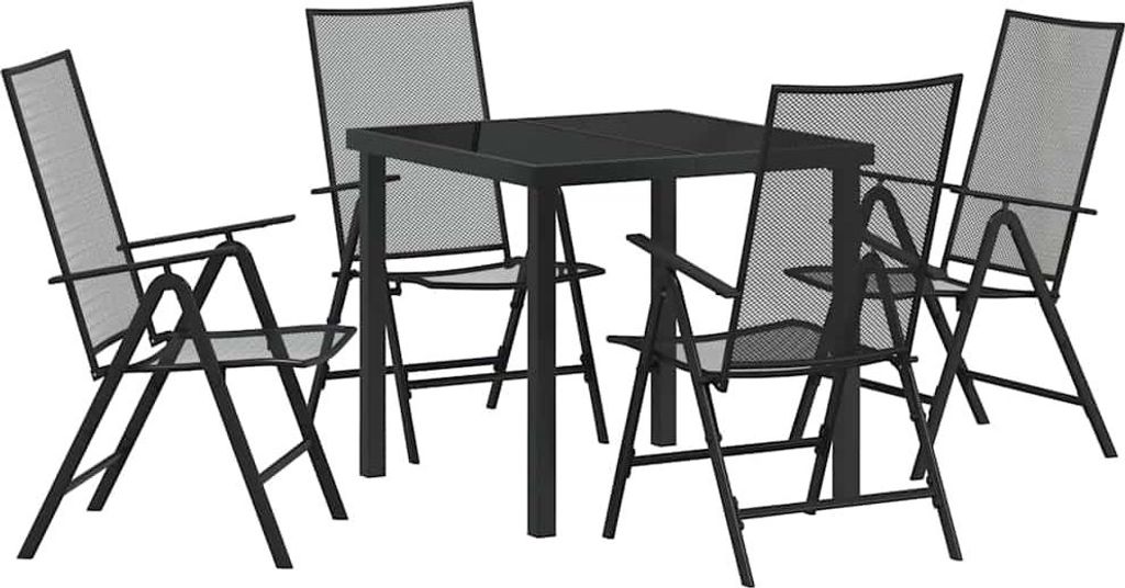 Garten Essgruppe 5 pcs Anthrazit Pulverbeschichteter Stahl
