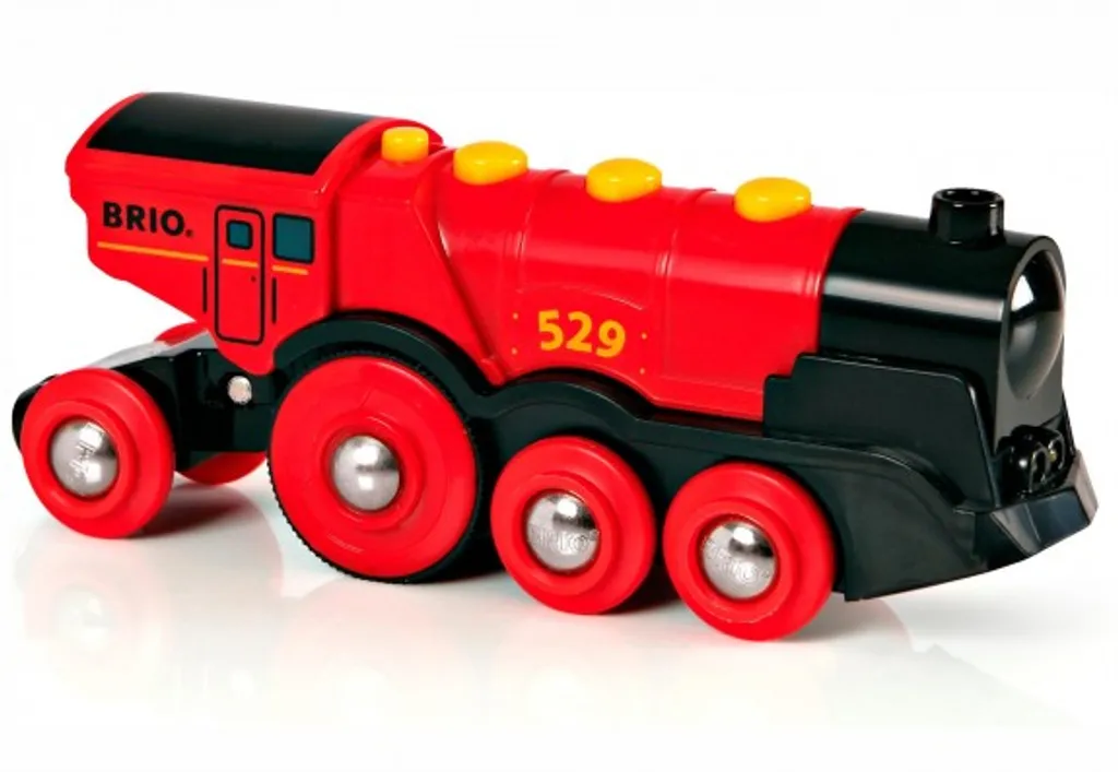BRIO Rote Lola Batterielok Holzeisenbahn Eisenbahn Holzspielzeug Holz Spielzeug 