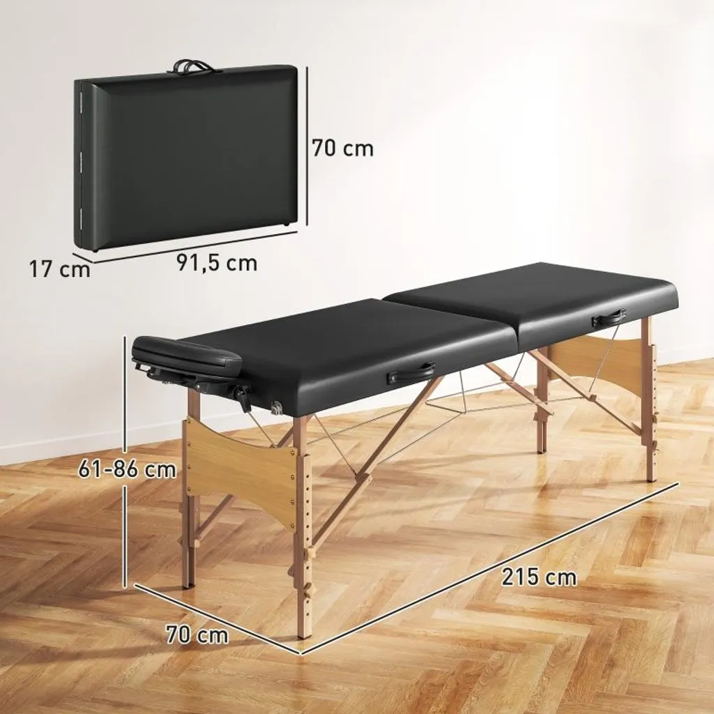 Table de massage réglable 2 zones bois noir pour éviter le mal de dos - 2