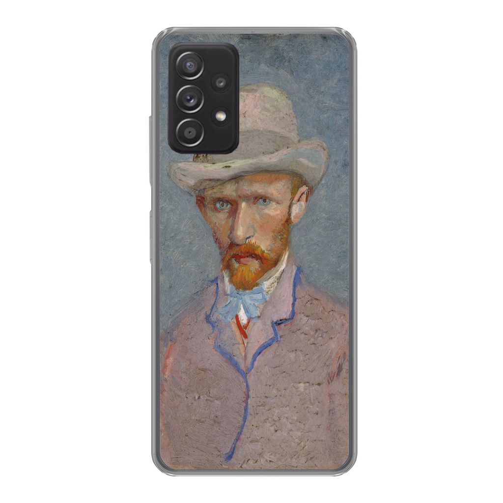 MuchoWow Handyhülle Schutzhülle Hülle für Samsung Galaxy A33 5G Selbstporträt - Vincent van Gogh Silikon Softcase Handy Hülle - Kartenhalter