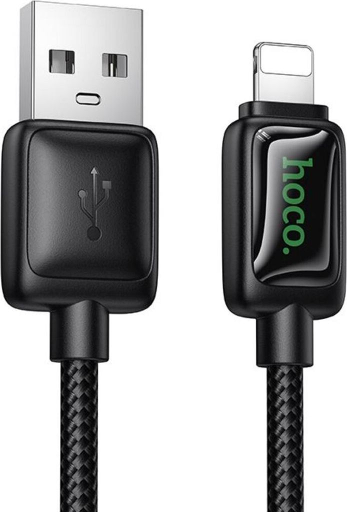 Hoco USB A auf Kompatibel mit iPhone Kabel 1,2 m 2,4 A LCD schwarz