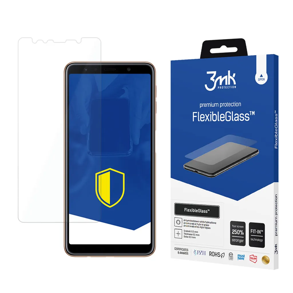 Samsung Galaxy A7 2018 Vetro Flessibile 3Mk | Protezione Ibrida Anti-Shock