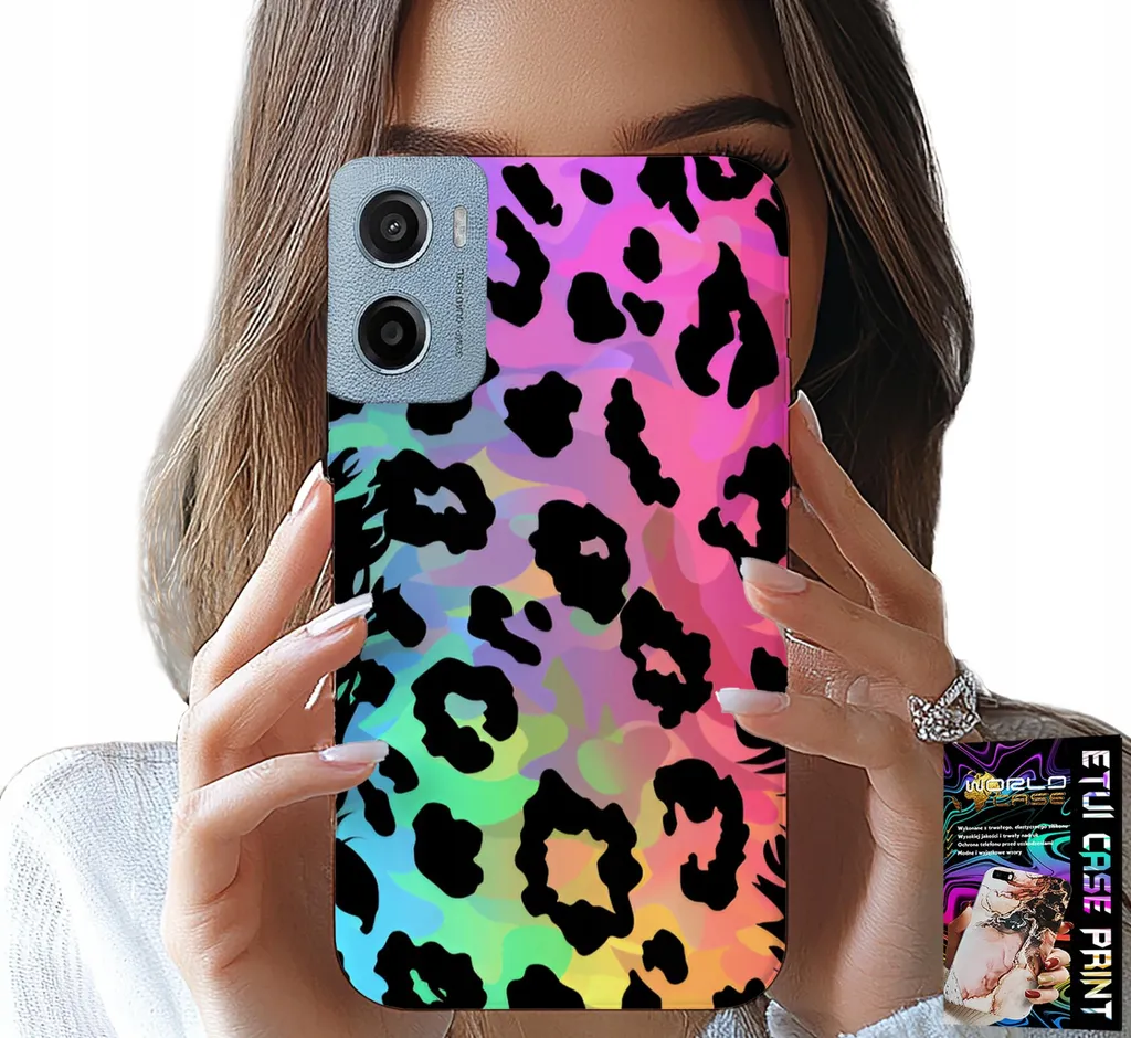 Custodia Motorola E15 G05 Panterato Arcobaleno + Pellicola Vetro