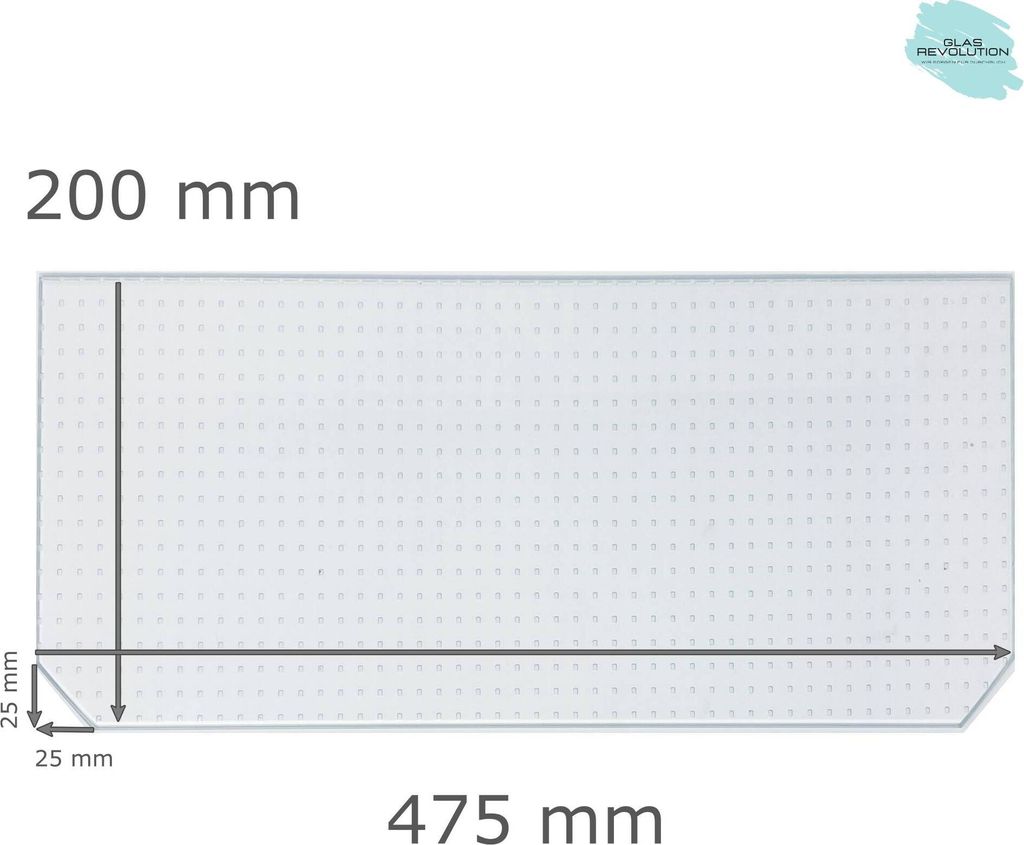Kühlschrank Einlegeboden - Master Carré 4 mm - 2 abgeschrägte Ecken - (116,62 EUR / qm - Mindestbfl. 0,25 qm - Kantenb. 5,35 EUR / lfm - Eckenb....
