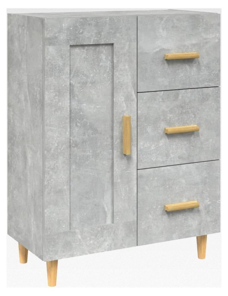 Sideboard in Betongrau, 69,5 x 34 x 90 cm, Holzwerkstoff