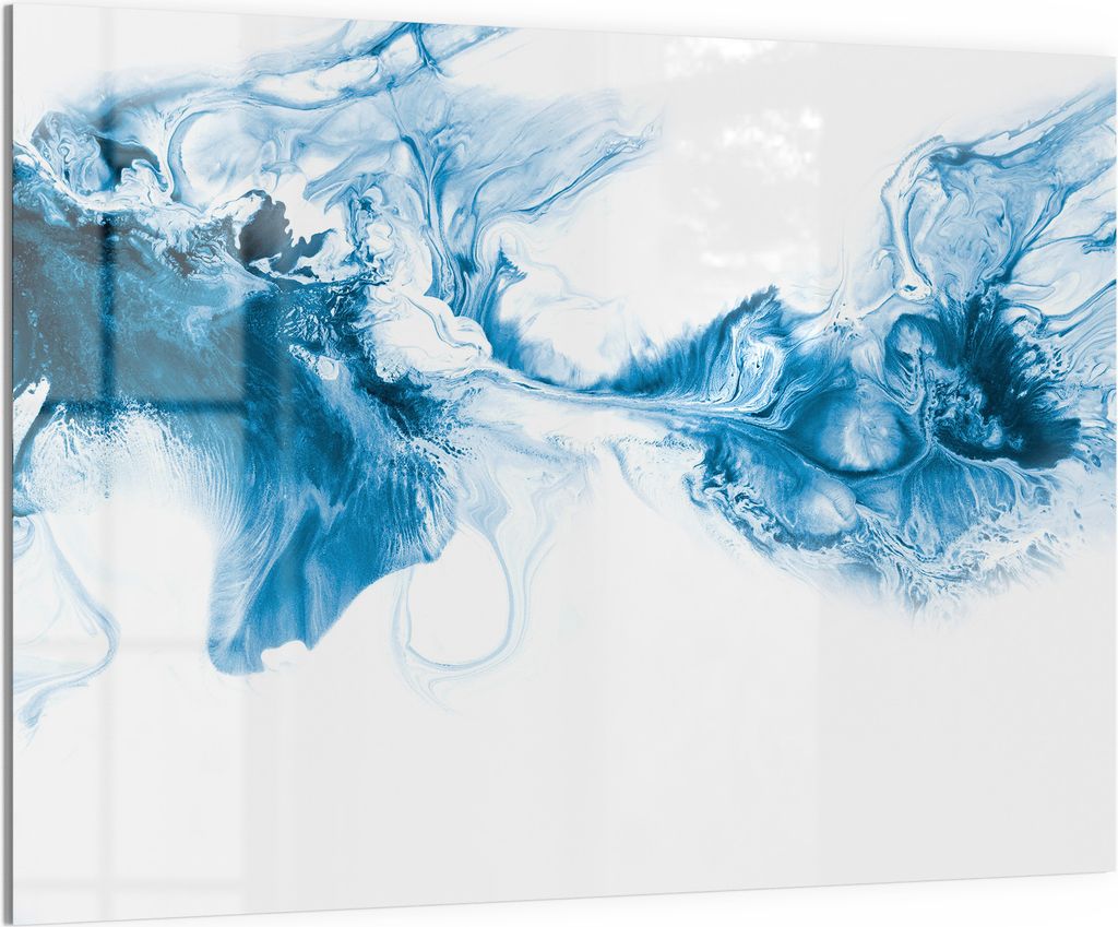 DEQORI Magnettafel Glas 120x90 cm 'Blaue Meditation' beschreibbar Whiteboard Küche
