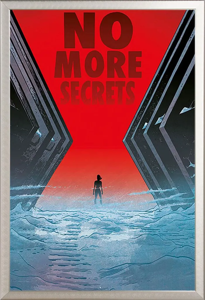 Poster Black Widow No More Secrets avec Cadre Shinsuke Maxi Argent