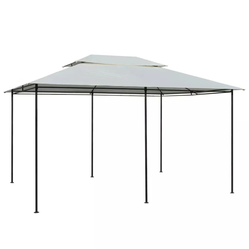 Protégez-vous du soleil et du vent avec ce pavillon 4x3 m blanc vidaXL