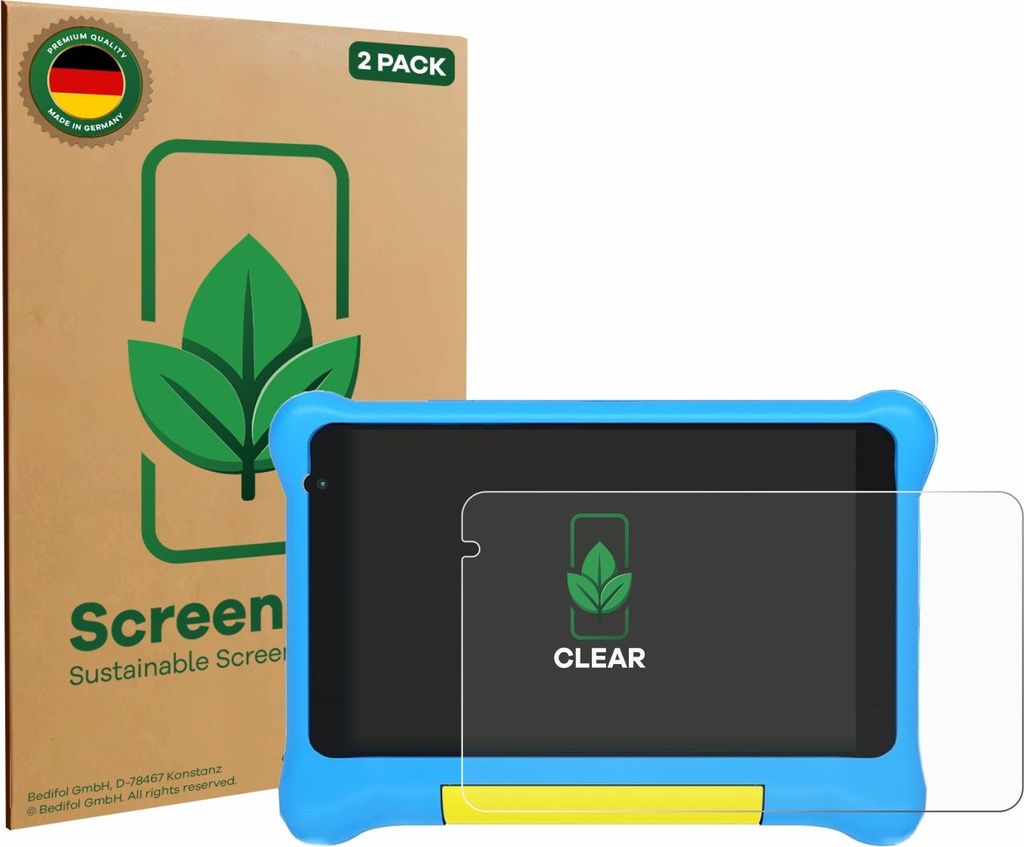 2x ScreenLeaf Schutzfolie für Yicty YTYTK707 nachhaltiger Displayschutz Display Schutz Folie Klar Transparent