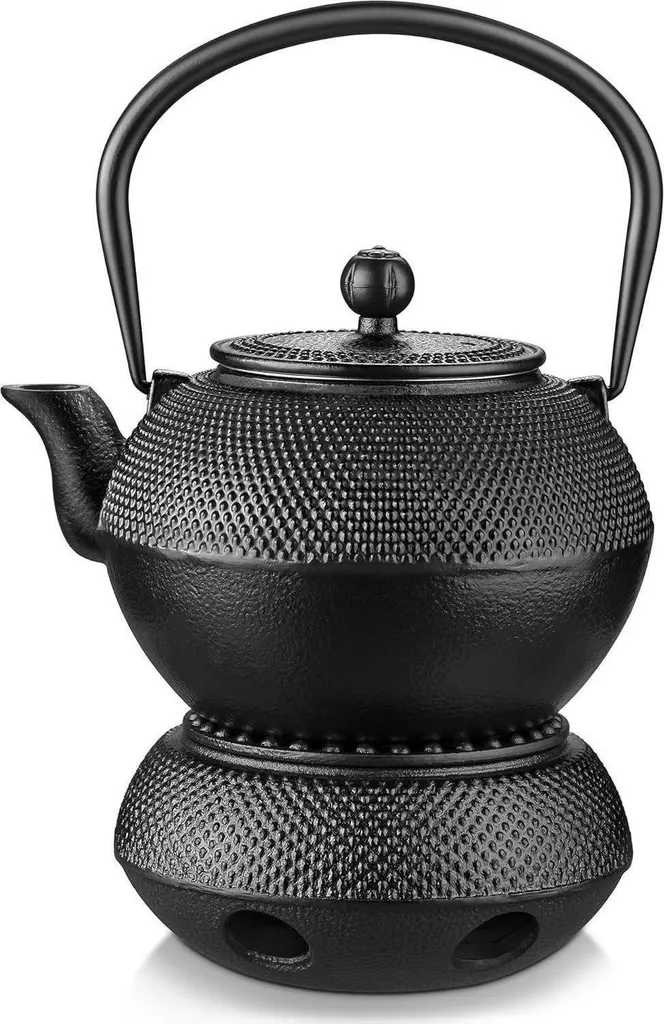 Teiera Velaze Ghisa Nera 1.2L - Set con Infusore e Base Riscaldante
