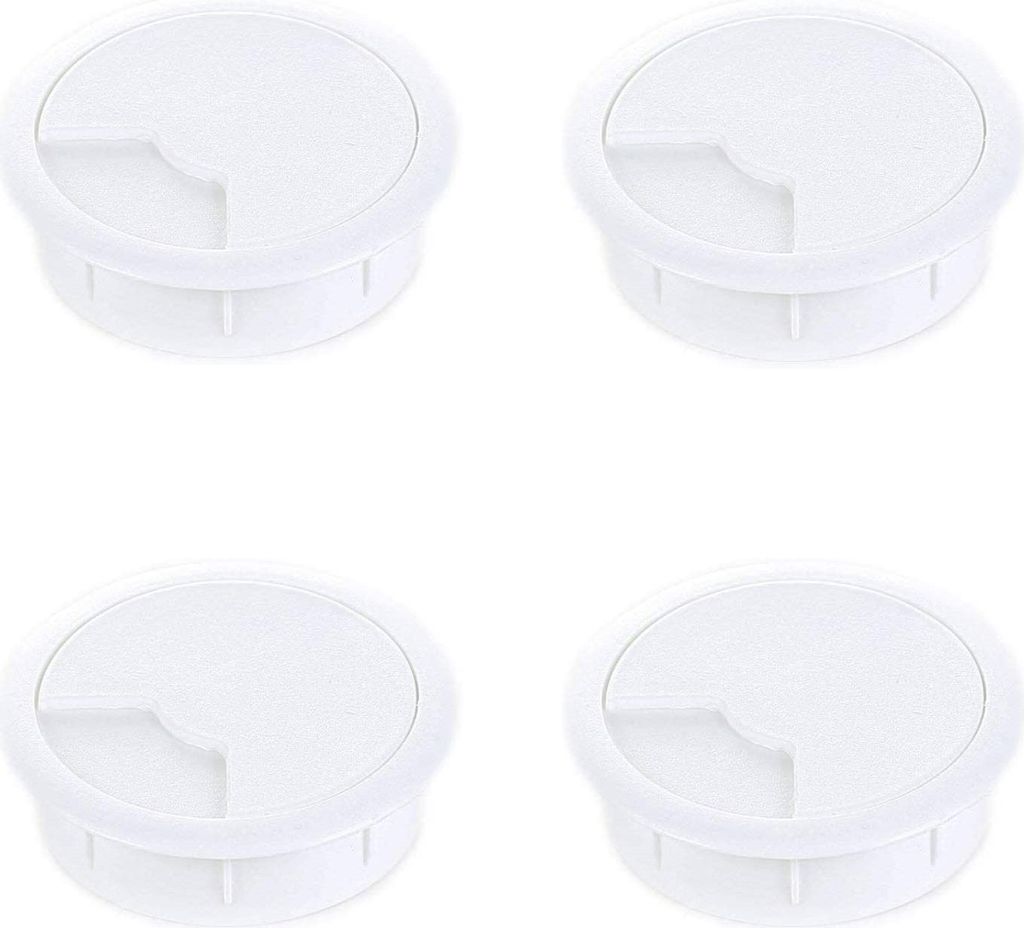 4er Set sossai Schreibtisch Kabeldurchführung 60mm in Weiß Produktbild 